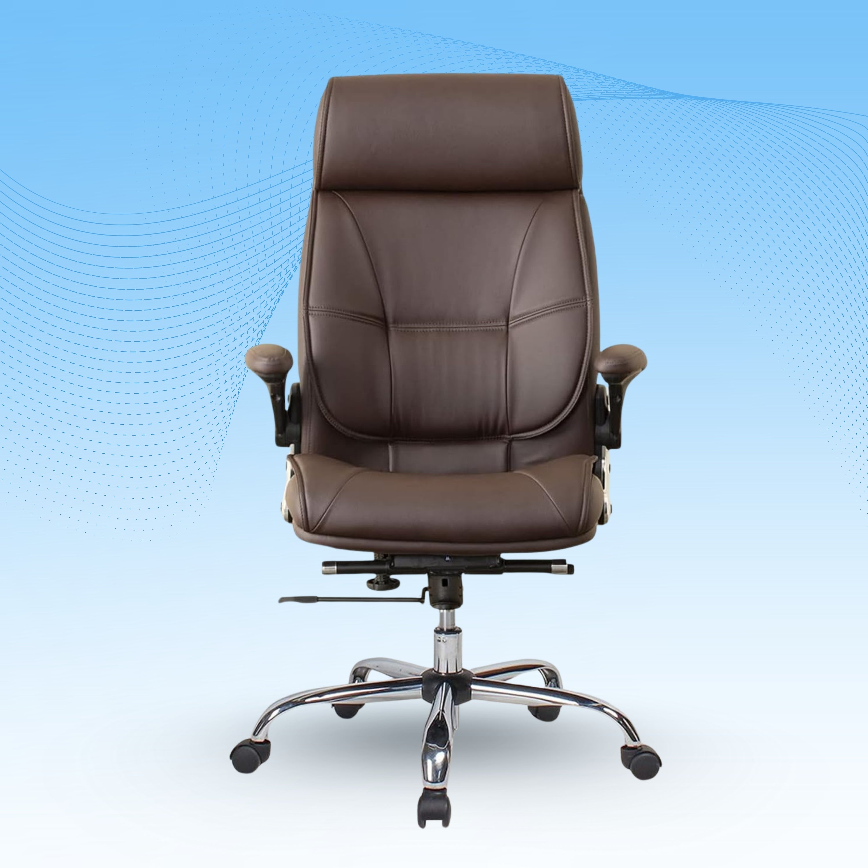 High Back Director Office Chair Ergonomic Leatherette Executive Chair with Adjustable Armrests, Comfortable Revolving Desk Chair for Office