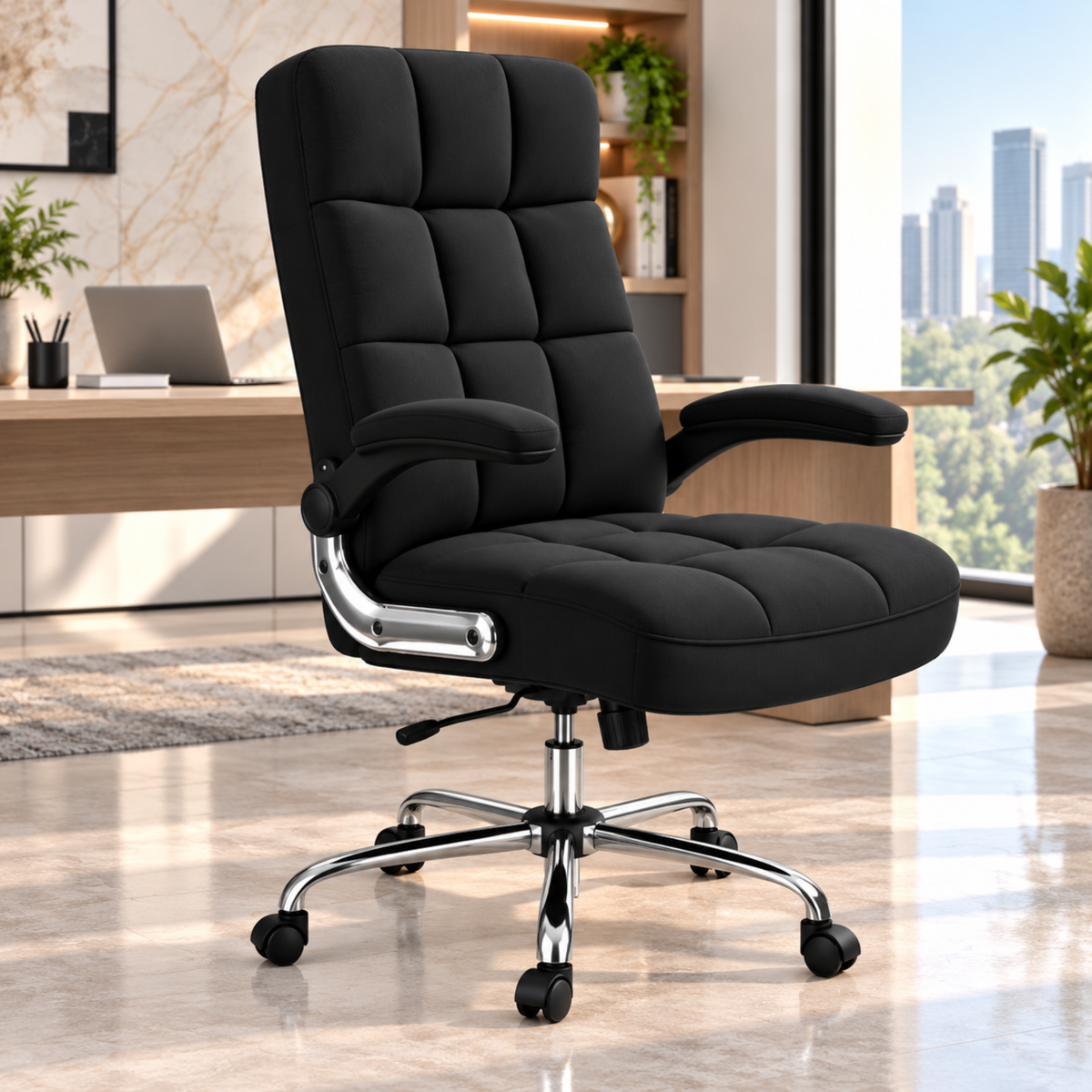 Comfortable Director Office Chair for work with Adjustable Armrest Upholstery in Velvet, Boss Chair (Super Soft)