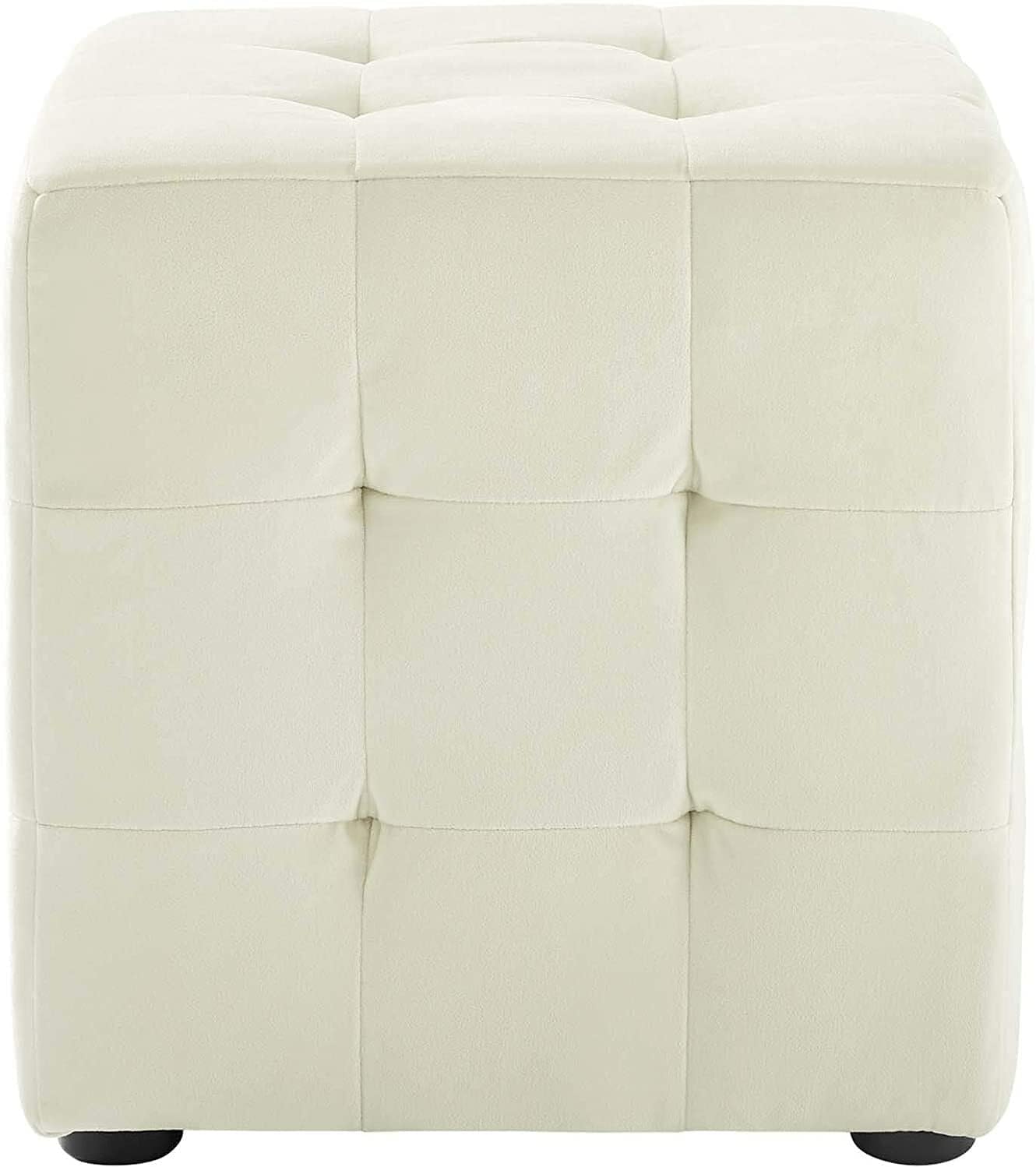 Ottoman Modern Square shape Foot Rest Stool, Pouf for Office Home Décor for living Room, Bedroom, Office - White