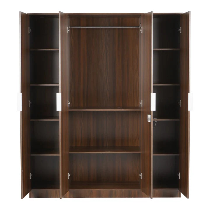 Wardrobe for Bedroom and Sleek Multi-Door Wardrobe with Drawer Storage Ideal for Urban Bedrooms
