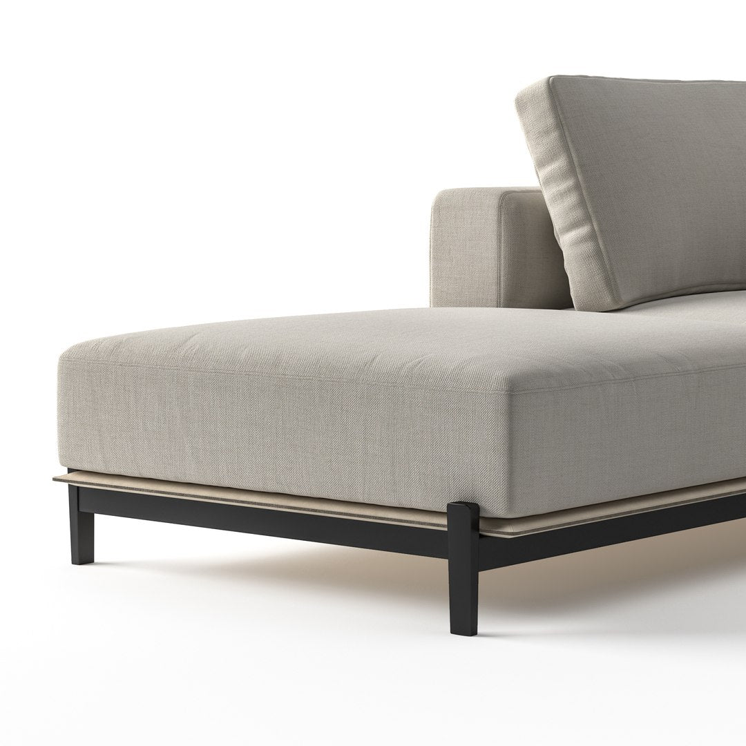 L Shape Sofa Couch For Home Furniture Upholstery Fabric Modern Durable Design For Living Room -Grey