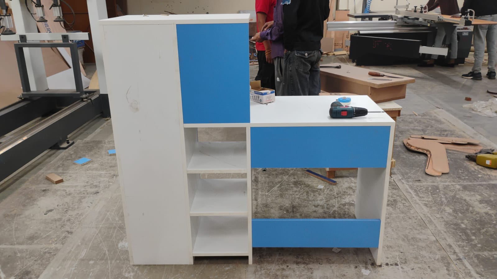 Wooden Top & Base Study Table with Wardrobe