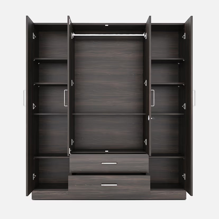Space-Saving Storage Console – Open Shelves and Covered Storage in a Stylish Build