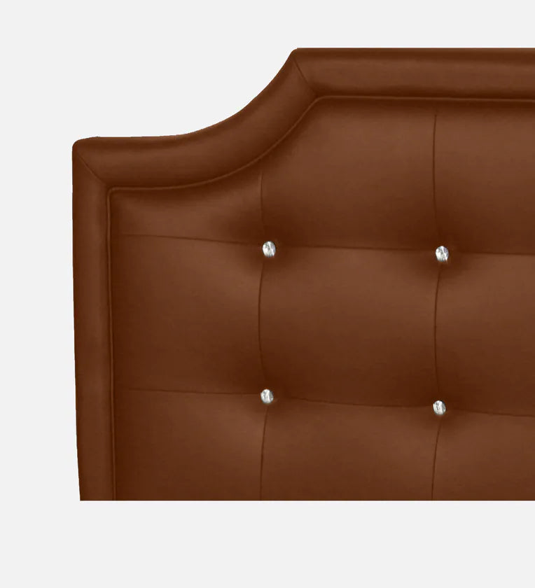 Modern Dark Brown Leatherette King Bed – Plush&nbsp; Upholstery, Padded Headboard, Solid Wood Frame with Foam Padding