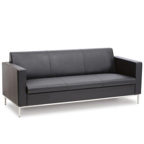 3 Seater Sofa for Home Furniture Made in Plywood Frame with Leatherette Upholstery & Soft Padded and MS Legs