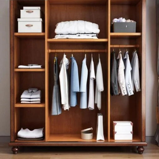 Wardrobe for Bedroom and Premium Space-Saving Wardrobe with Elegant Finish with 4 Doors.
