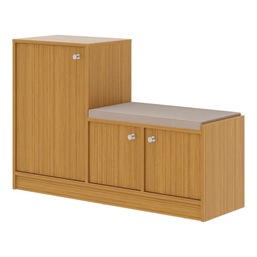 Wooden Shoes Storage Cabinet with Seating & Modern Design, High build Material Used For Long Lasting Use