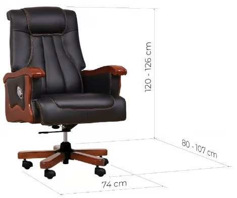 Director Chair for office Made in Plyboard with Leatherette and Soft Padded & Fixed Armrest & Revolving and swivel Base, Recliner Chair