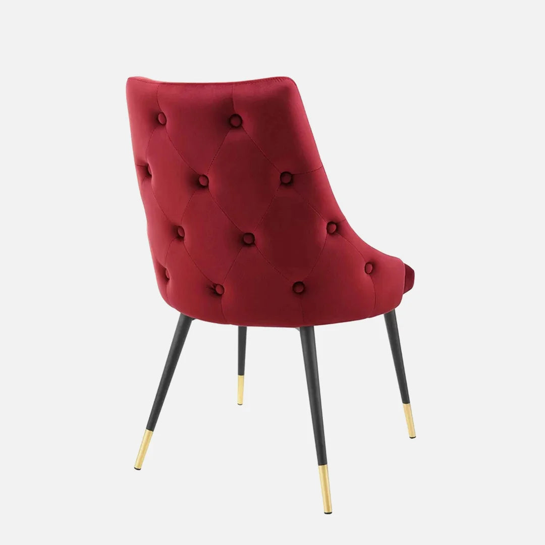 Lounge Accent Chair upholstered in Velvet Armless Chair Modern and durable For Living Room or Bedroom-Magenta