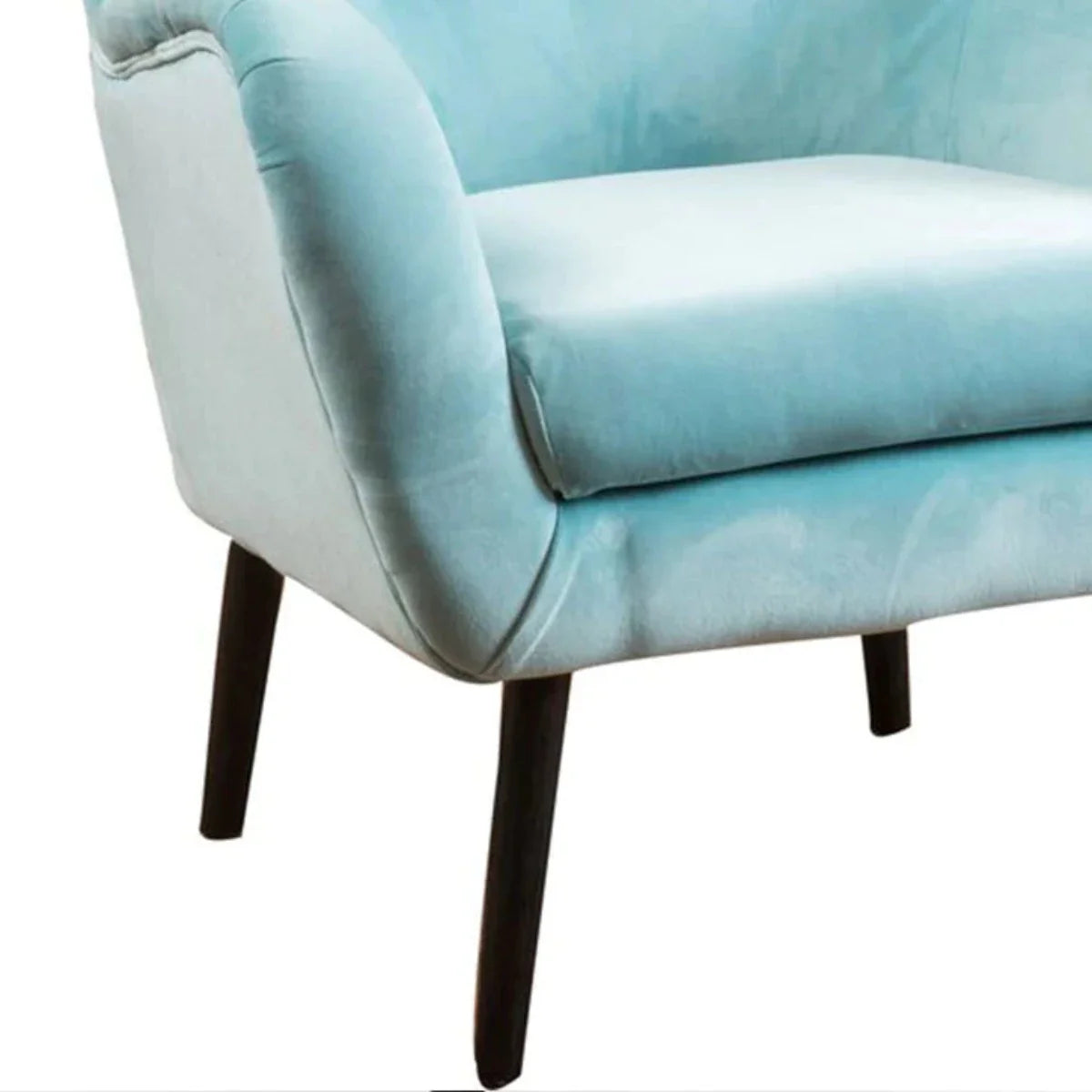 Lounge Chair Sofa, Upholstery Velvet , Durable Modern Design Wing Chair For Living Room or Bedroom - Sky Blue