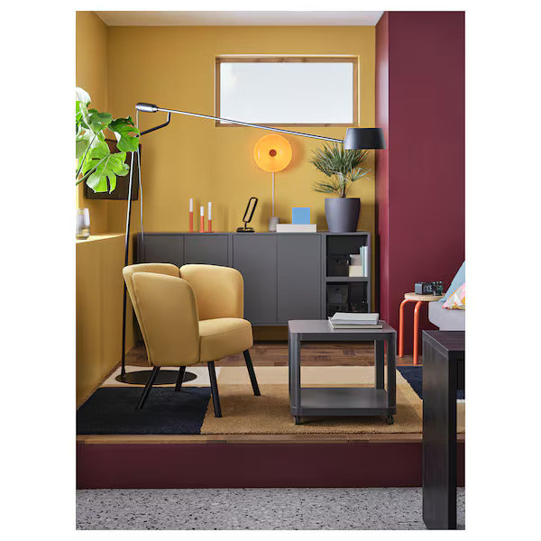 Lounge Chair For Living Room ,Comfortable Seating Luxury Chair, Upholstery Polyester and Teak Wood Legs With wooden Polish -Yellow
