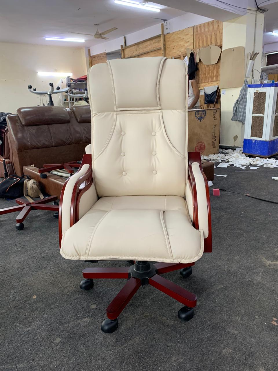 Home And Office High Back Ergonomic Leatherette Director Chair with Wooden Base