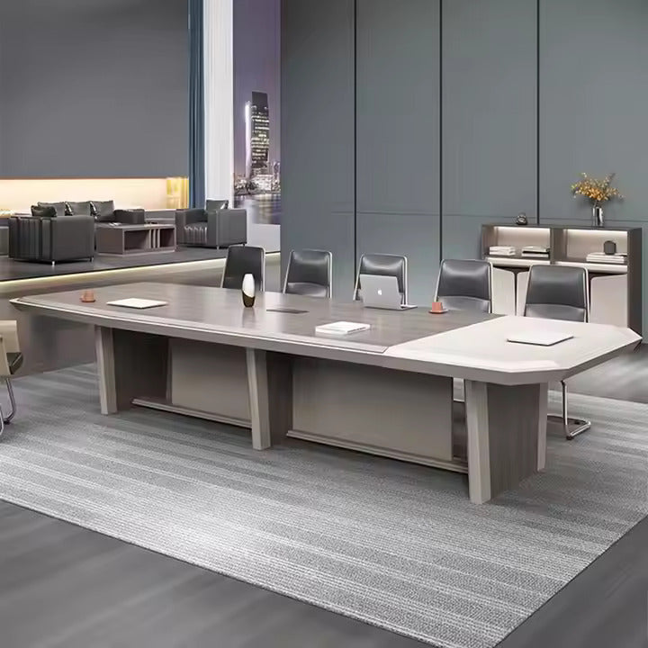 Conference Meeting for Office Table Luxury & Unique Design Made in Plywood with Veneer & Wire Manager Meeting Room Conference Table