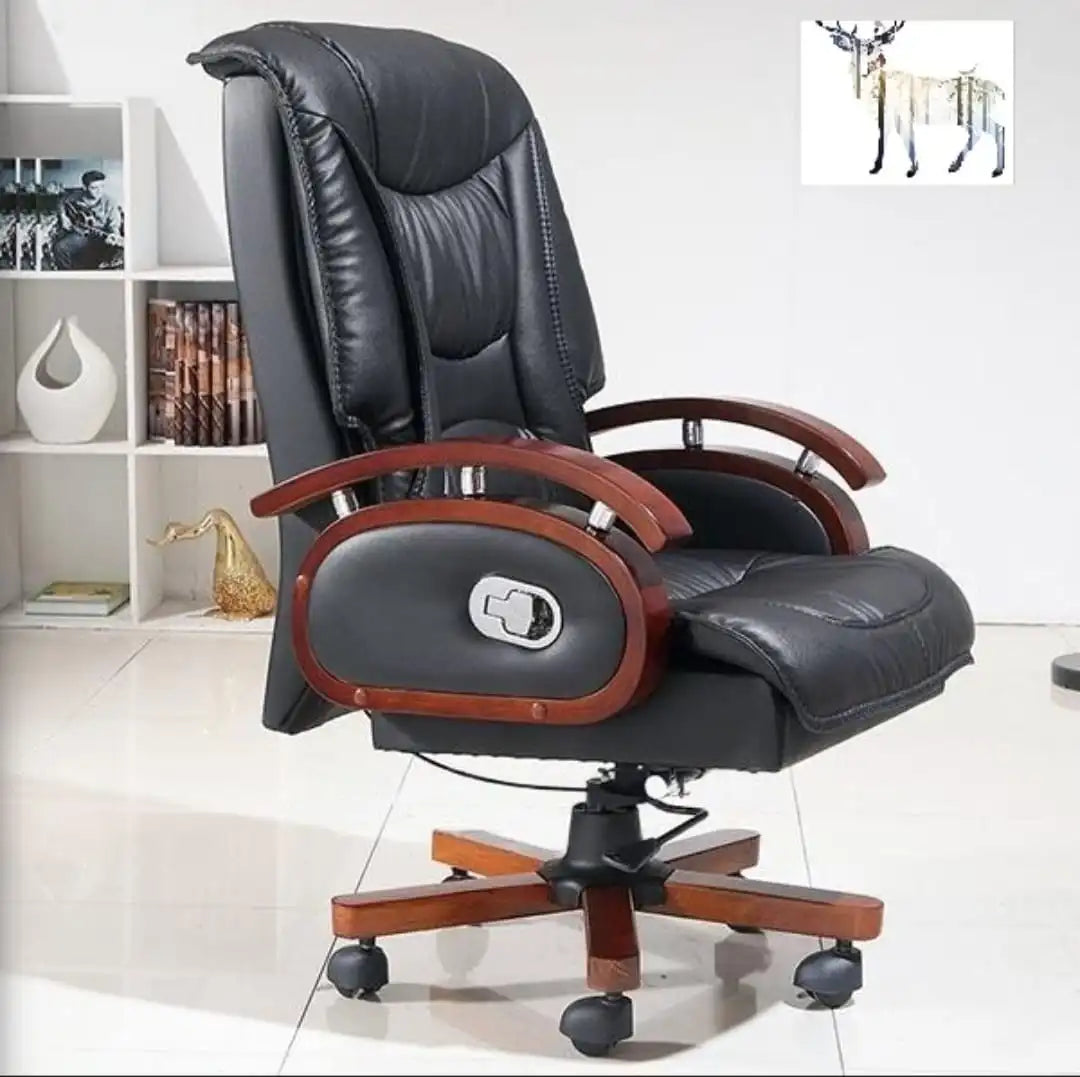 Ergonomic Director Chair: Modern Design, Plyboard & Leatherette, Recliner, Height Adjustable, Fixed Armrest & Revolving for Ultimate Comfort