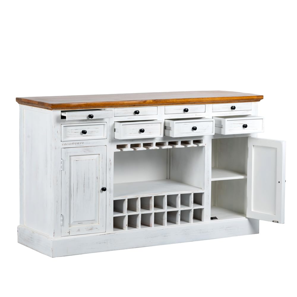 Wooden Bar Storage Cabinet Organizer with Timeless Design & Elegant Appeal