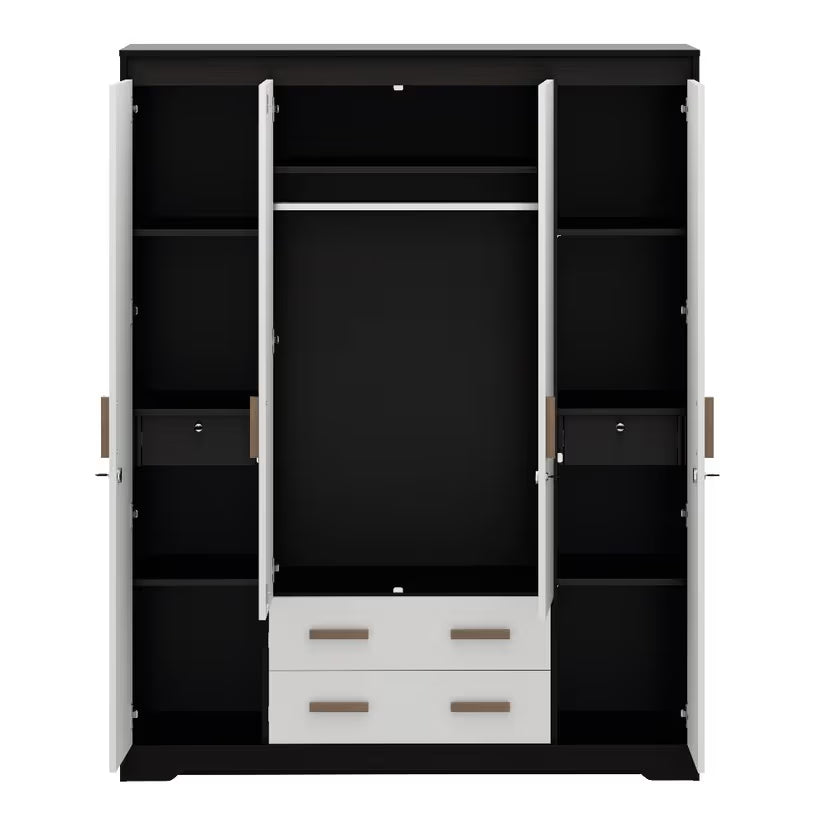 Multi-Use Storage Cabinet – Open Display Areas and Closed Units in Modern Wood Design