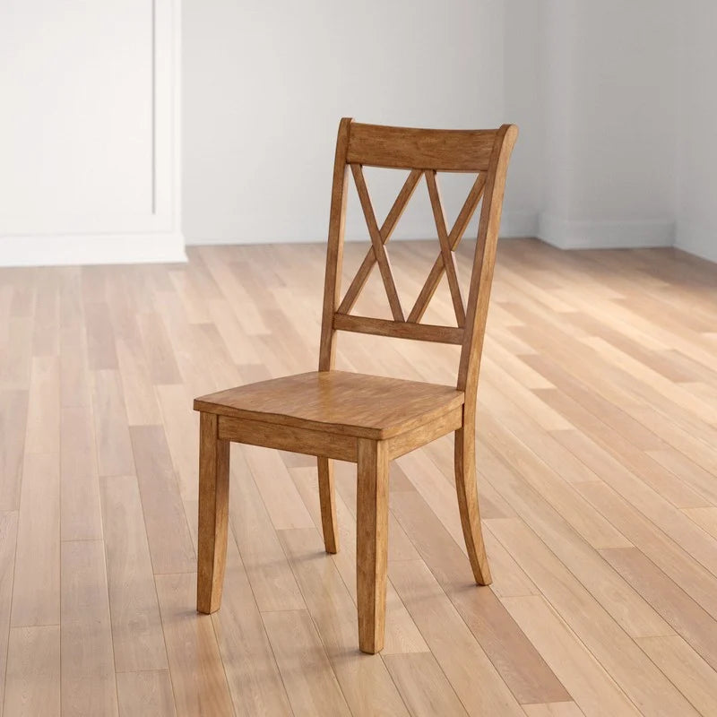 Classic X-Back Solid Wood Dining Chair - Rustic Farmhouse Kitchen & Home Furniture & Stylish Seating