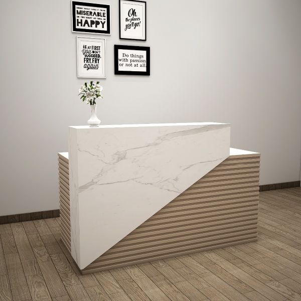 Reception Table Made in Particle Board with Drawer and Shutter Perfect