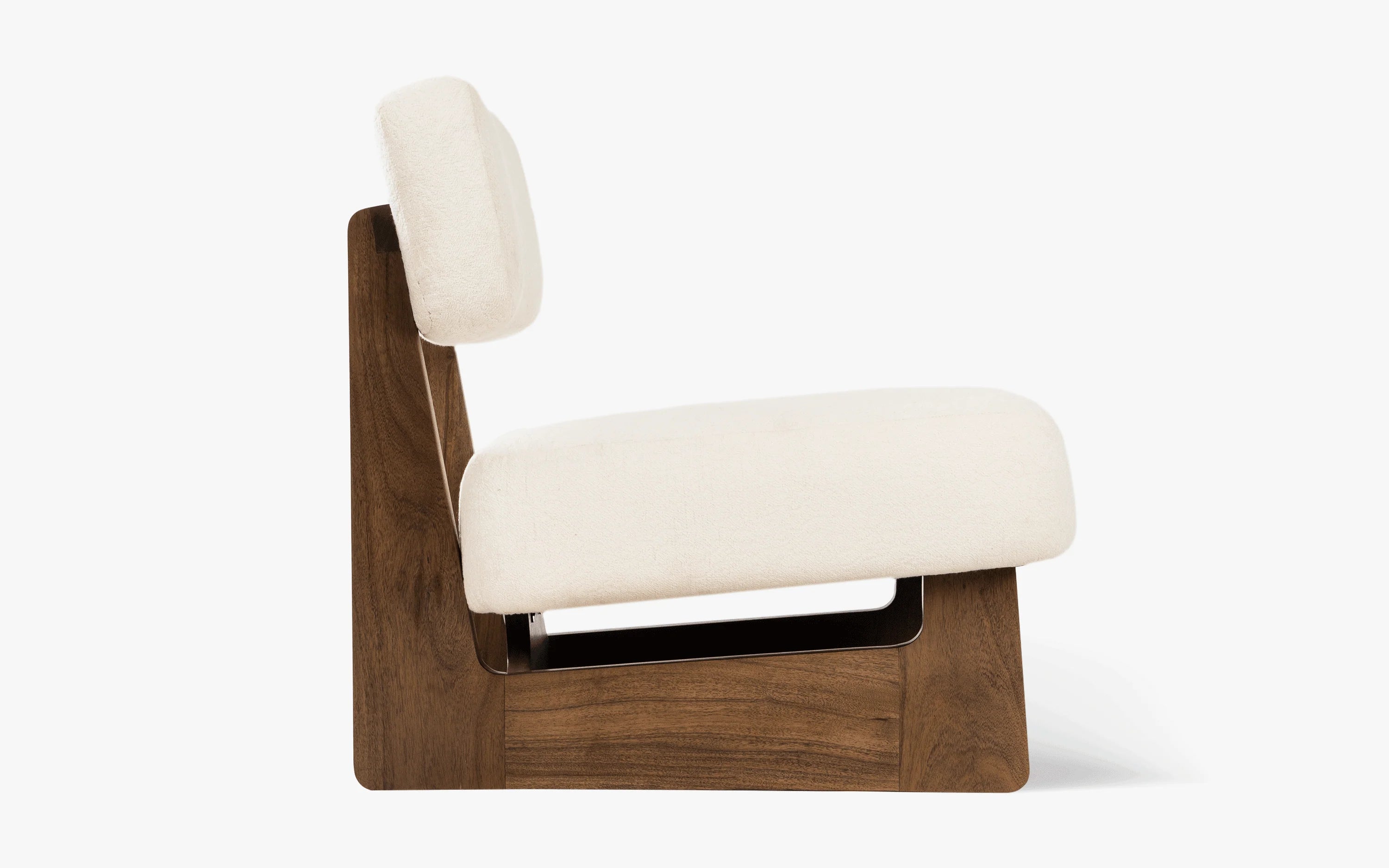 Lounge Wooden Chairs Modern and durable Armless Chairs Upholstered in Fabric & For Living Room or Bedroom - Off White