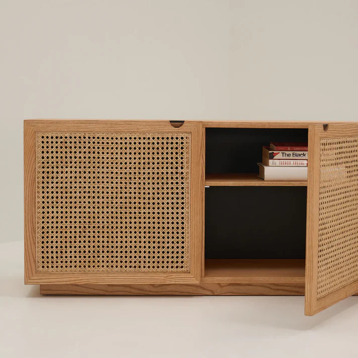Console Table for Home Made in Solid wood/MDF with Natural Cane Stylish Design for Living Room