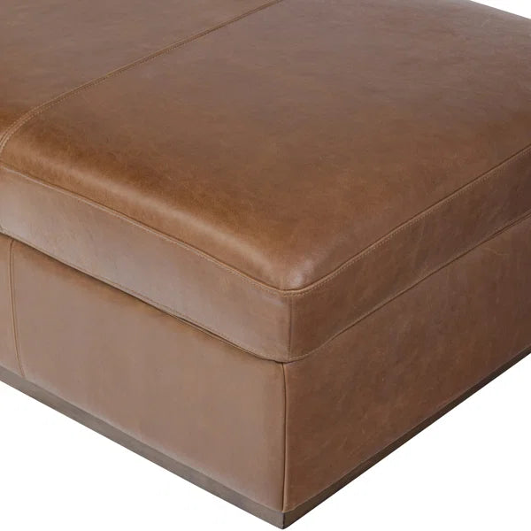 Ottoman For Home Furniture Modern &amp; Durable Design Upholstery Pu Leatherette Foot Rest for Office for living Room - Brown