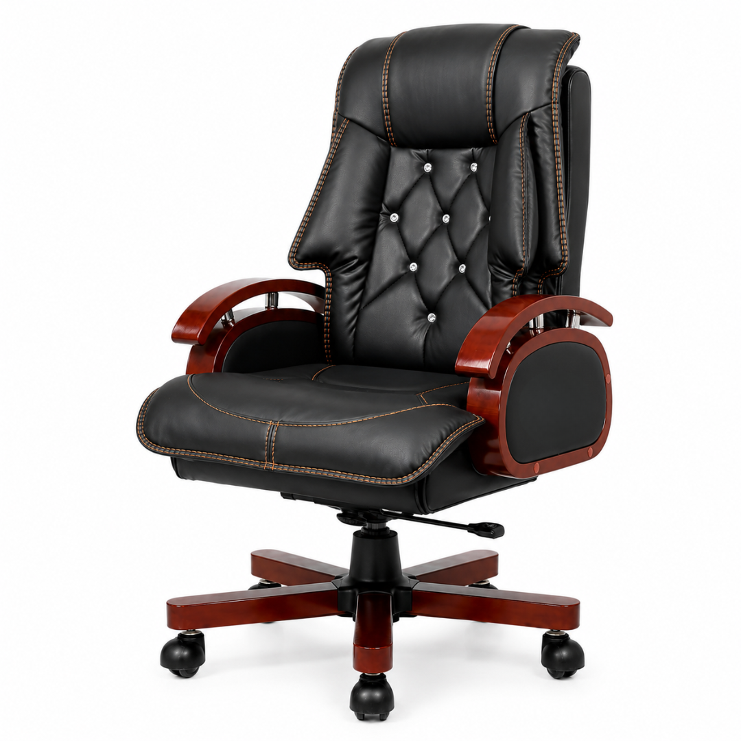 Executive Black Chair Front Right View