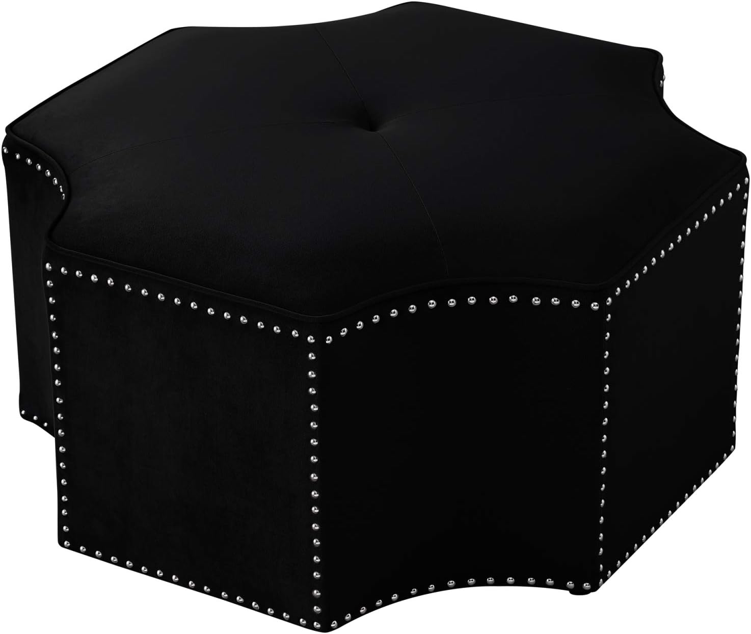 ফ্যাব্রিক গৃহসজ্জার সামগ্রী এবং কাঠের বেসে অটোমান