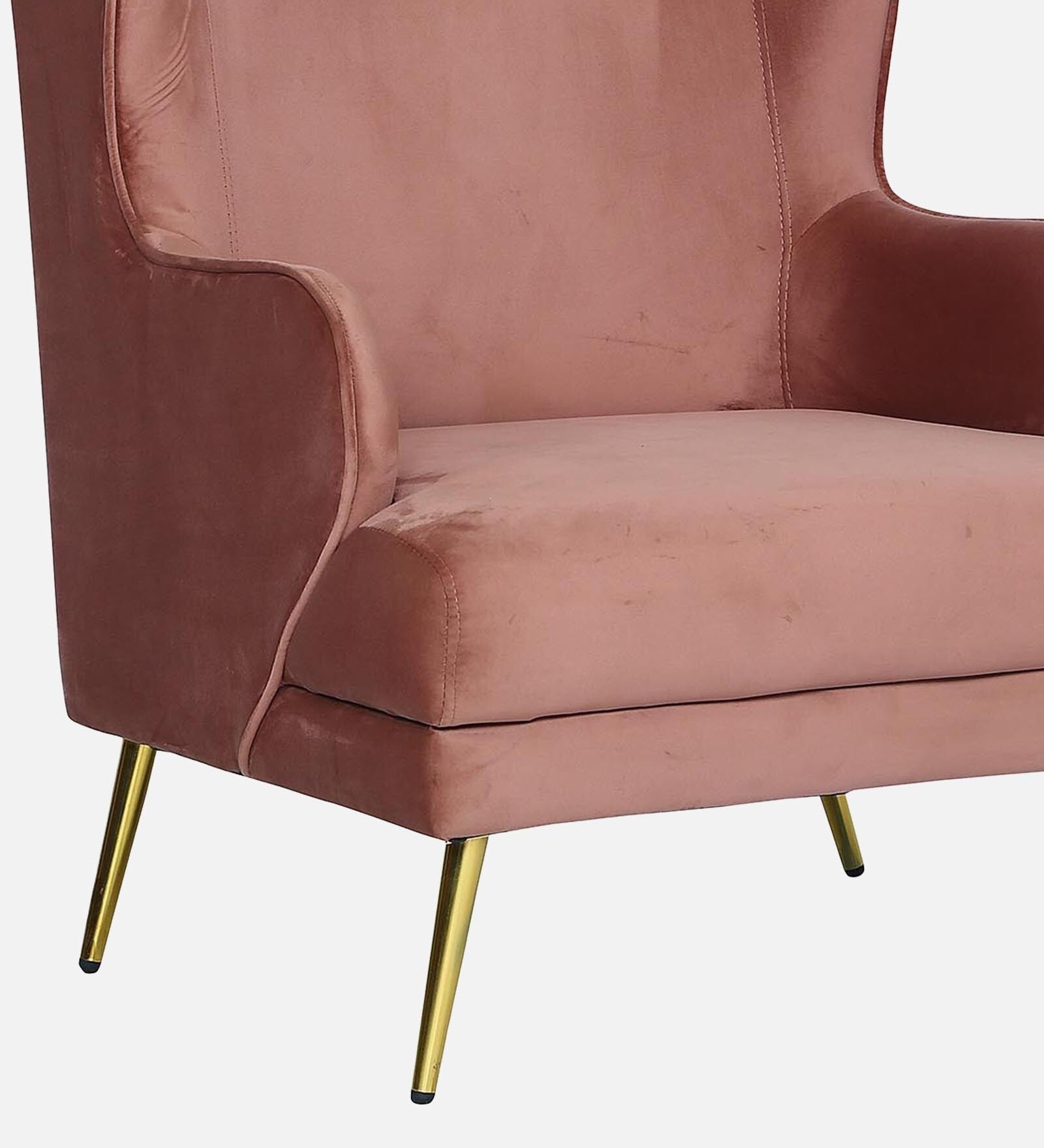Lounge Chair For Home Furniture Premium & Durable Design Upholstery Velvet Comfortable Seating for Living Room & Offices - Pink