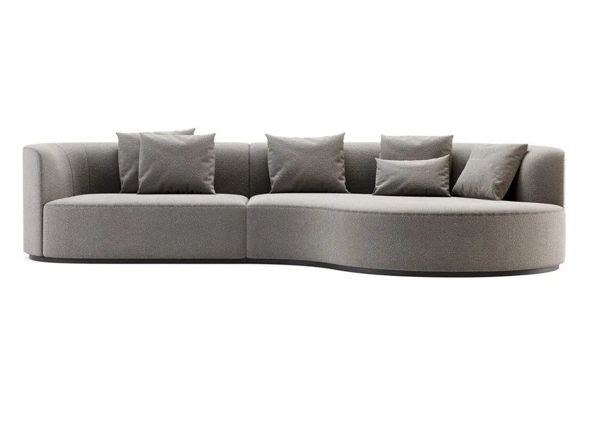 5 Seater Fabric Sofa with Wooden Base -