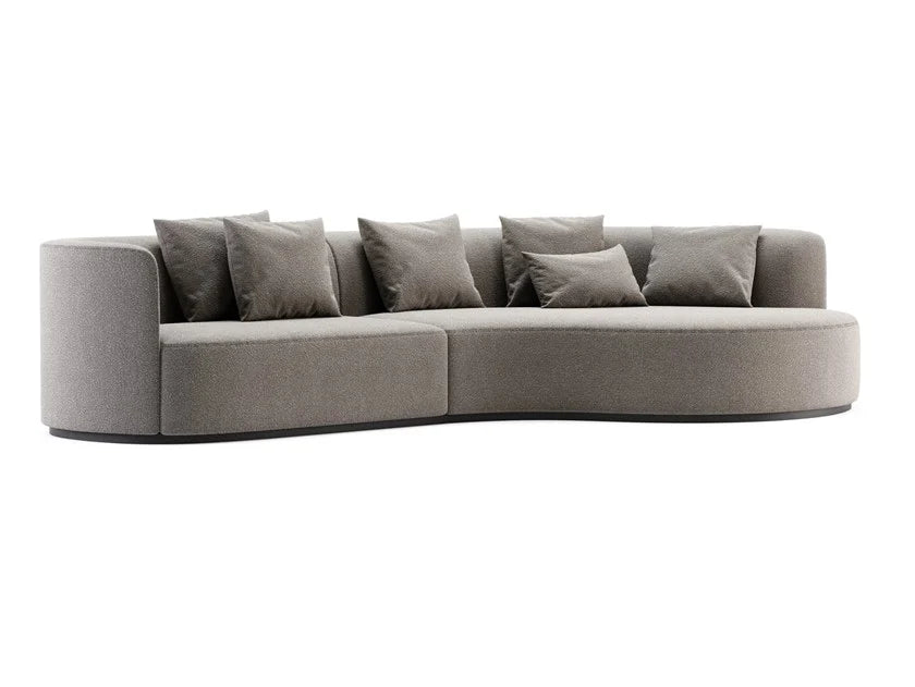 5 Seater Fabric Sofa with Wooden Base -