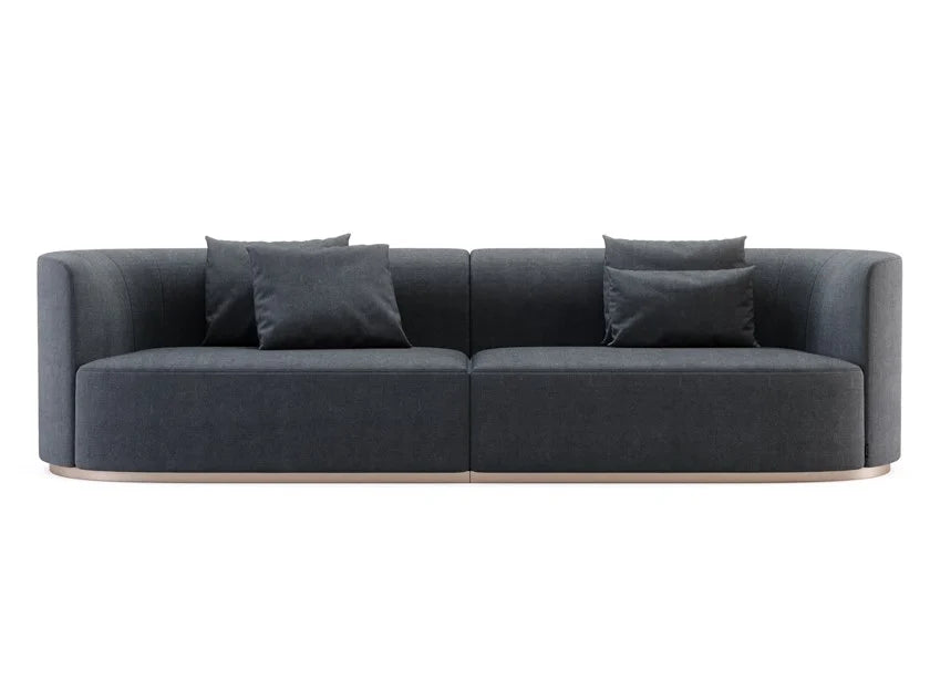 5 Seater Fabric Sofa with Wooden Base -