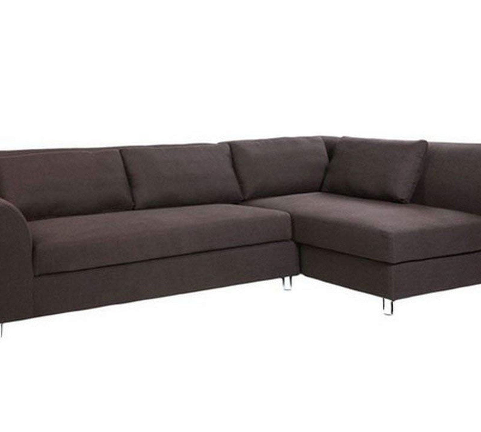 5 Seater Sofa with Chaise with Wooden Frame Metal Legs -