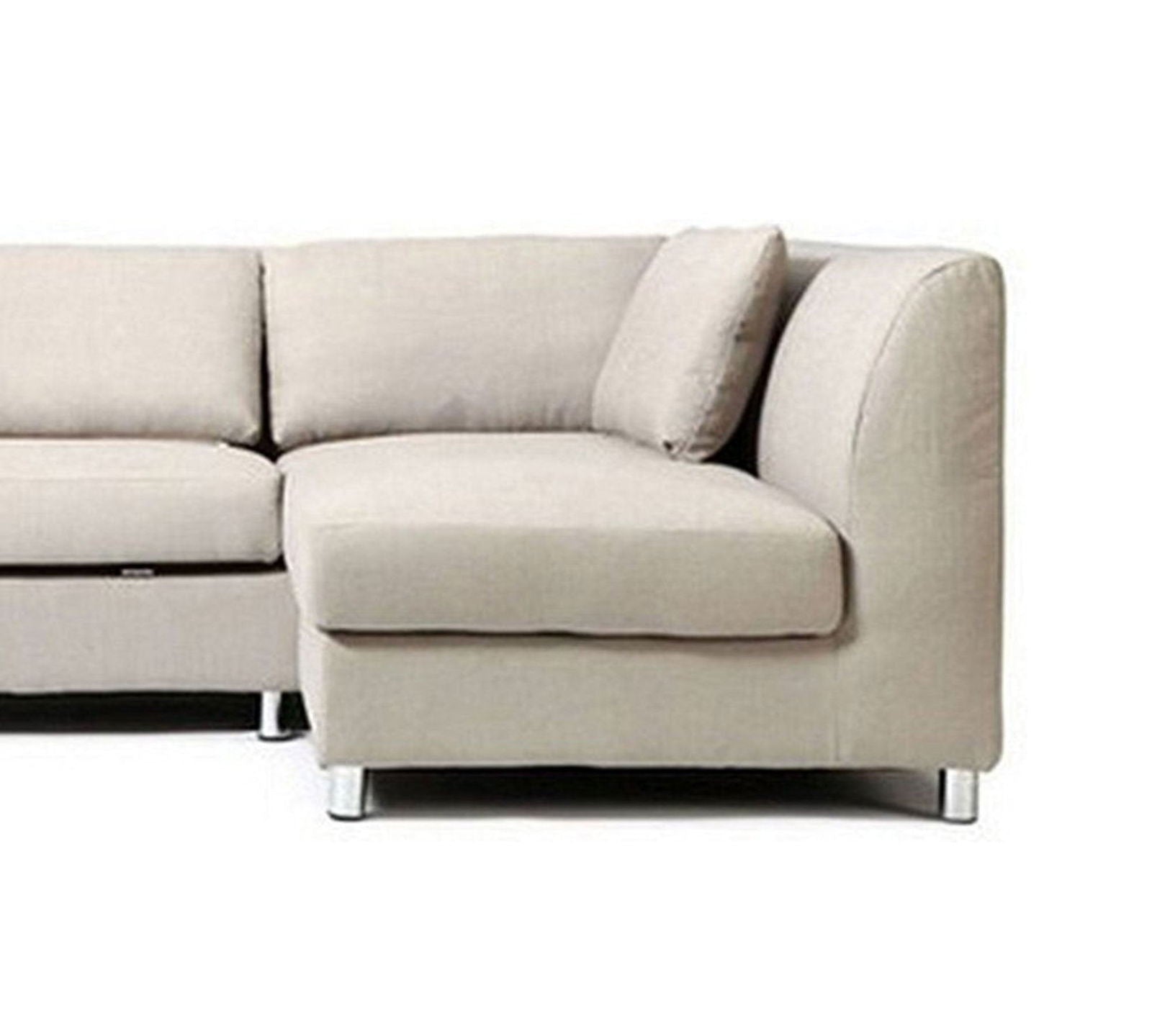 5 Seater Sofa with Chaise with Wooden Frame Metal Legs -