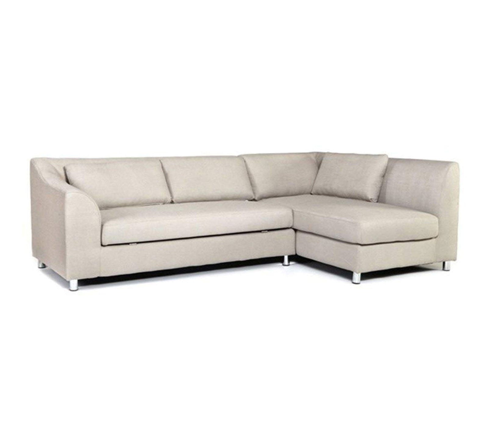 5 Seater Sofa with Chaise with Wooden Frame Metal Legs -