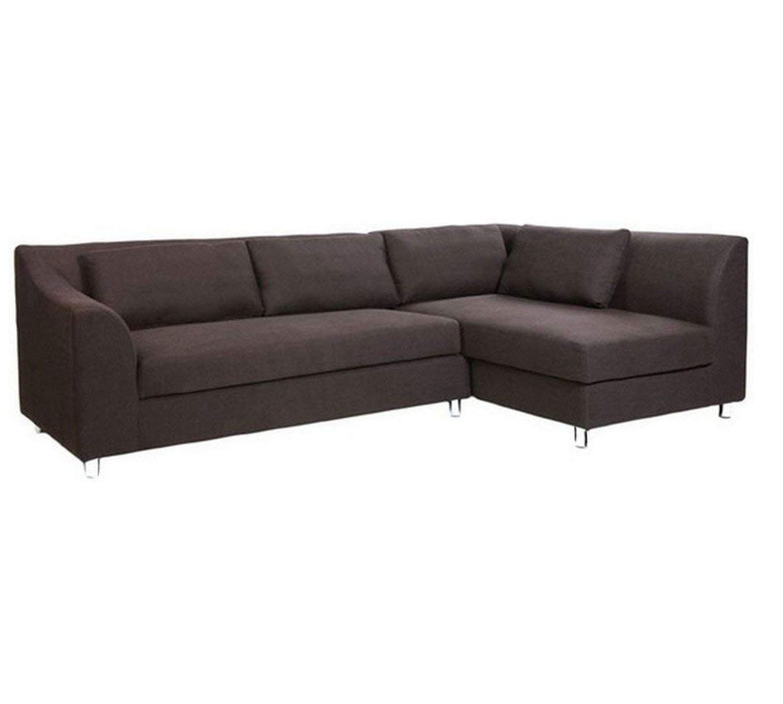 5 Seater Sofa with Chaise with Wooden Frame Metal Legs -