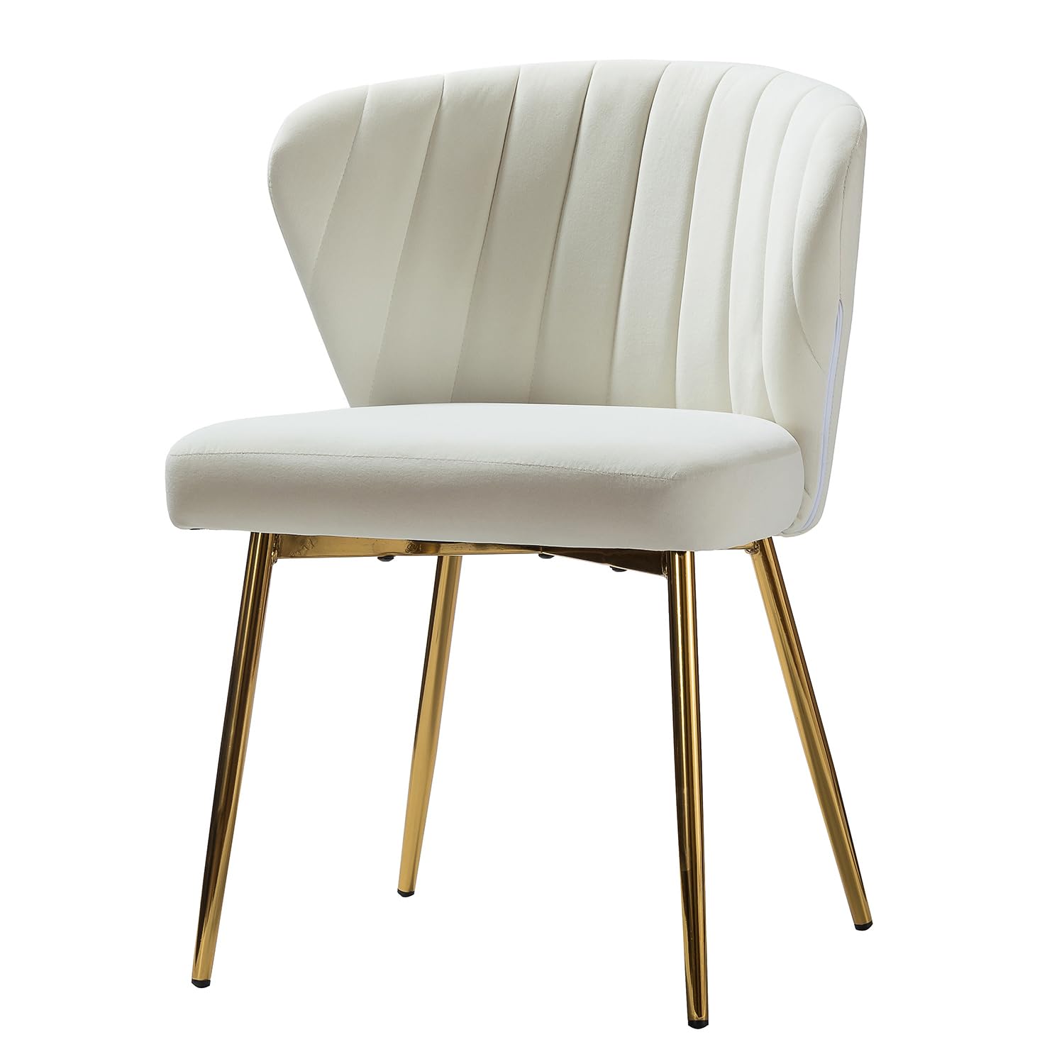 Modern White Velvet Dining Chairs with Gold Legs - Elegant & Comfortable Home Furniture