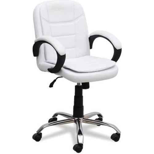 মেটাল ক্রোম বেস সহ লো ব্যাক অফিস এক্সিকিউটিভ চেয়ার