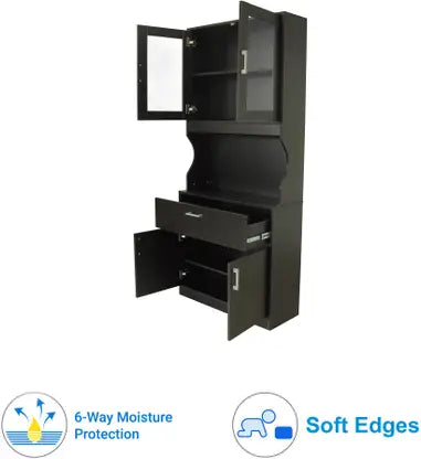 Cabinet for Home Furniture Particle Board, Design Includes 5 Shelves, 1 Drawer, Soft Edges