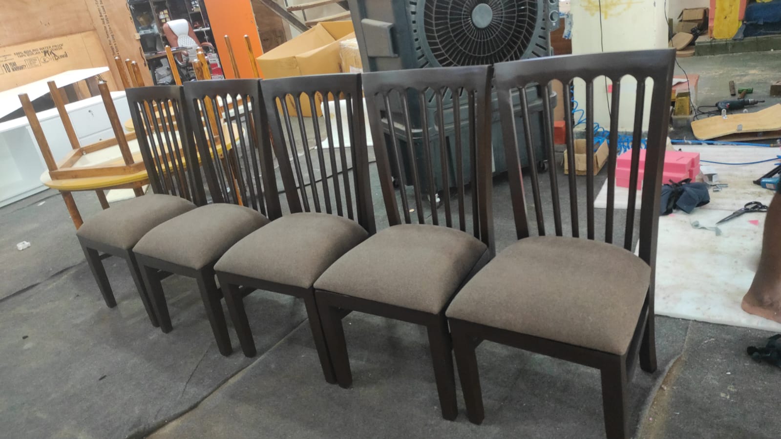 Fabric Dining Chair with Wooden Frame Base