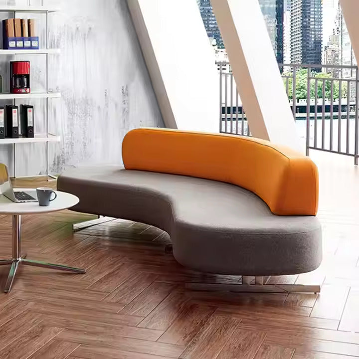 Couch Sofa Bed For Home Furniture Premium Upholstery Durable Design for Living Room and Office -Grey and orange