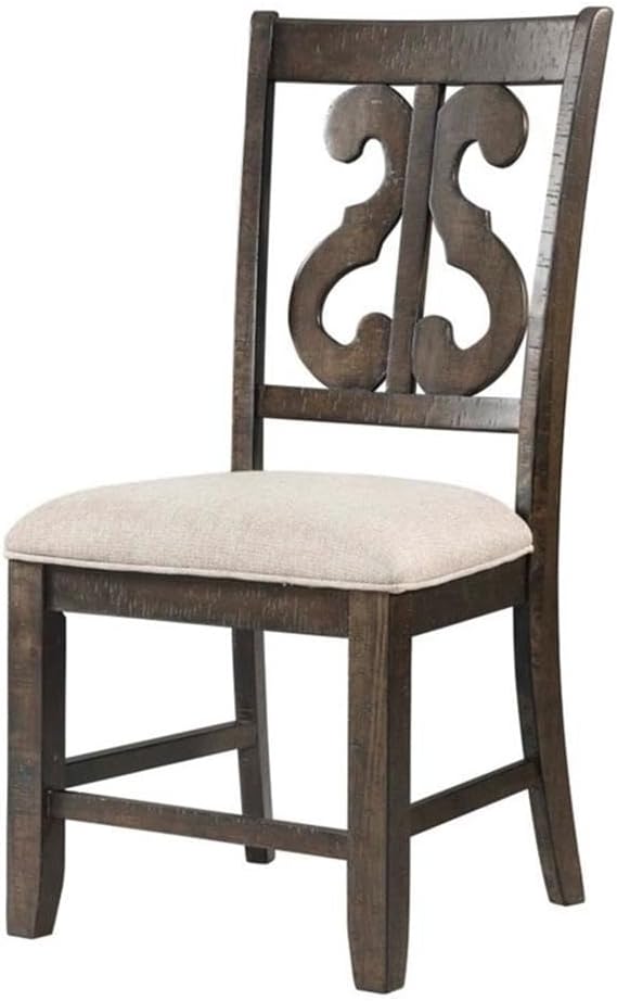 Elegant Farmhouse Dining Chair  - Solid Wood & Upholstered Seating for Kitchen & Dining Room