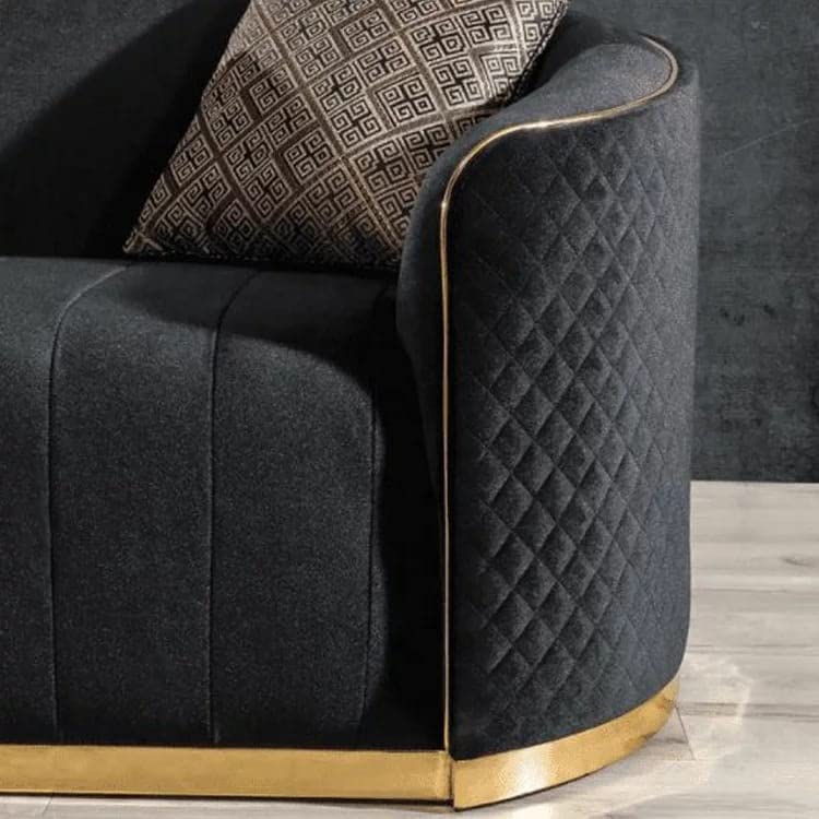 3 Seater sofa Modern Design and Velvet fabric Durable & Comfortable Padded Perfect for living Room