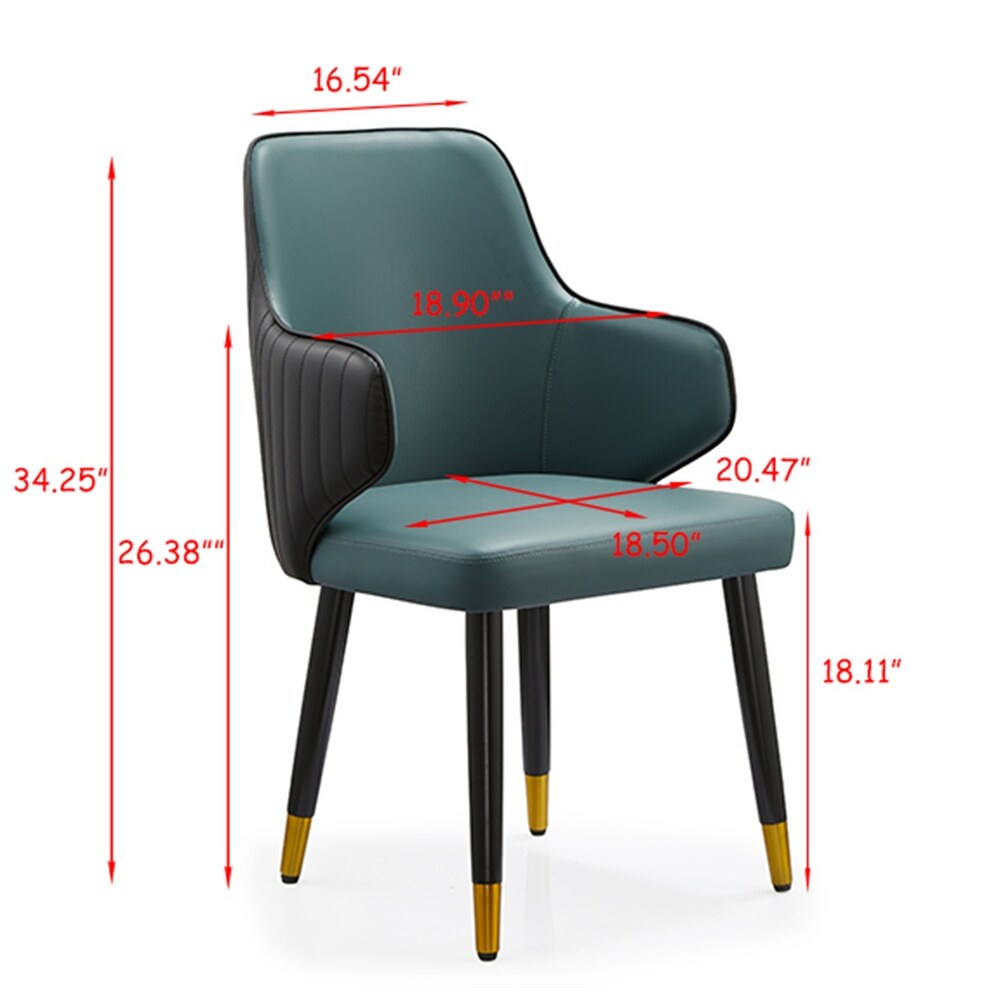 Modern Teal & Black Leatherette Dining Chair - Ergonomic Comfort for Home, Kitchen & Restaurant Furniture