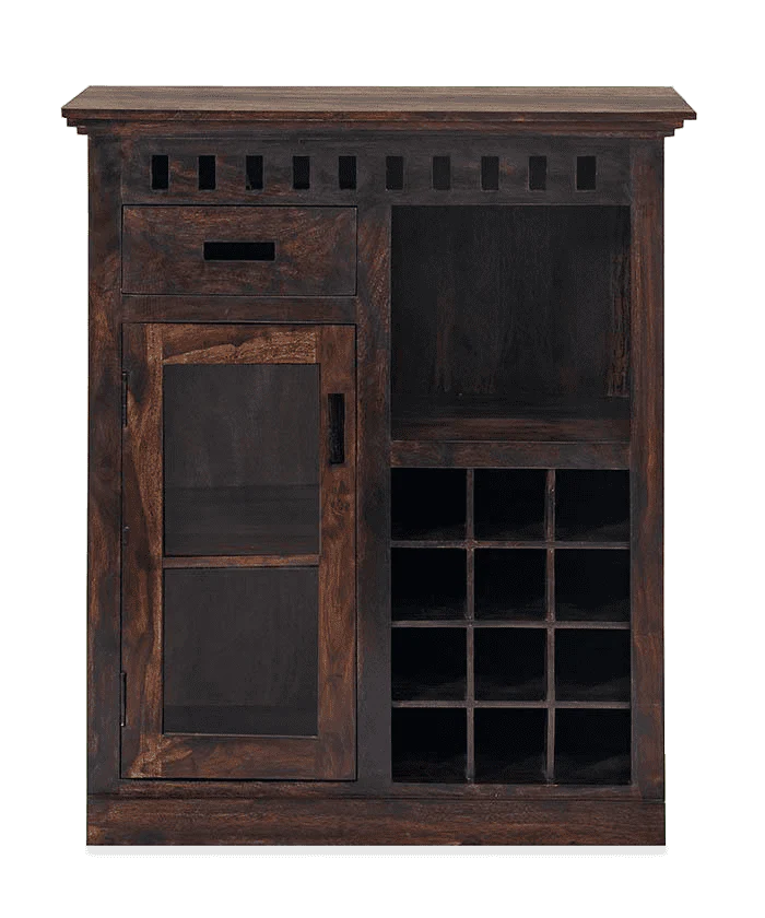 Wooden Bar Storage Cabinet Organizer and Modern Homes with Sturdy Build