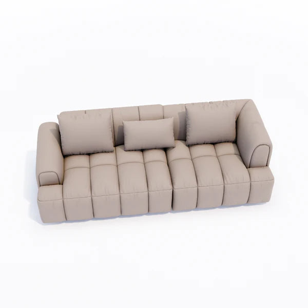 3-Seater Italian Sofa upholstered in leatherette and Wodden structure for long lasting comfort and modern and luxury Design