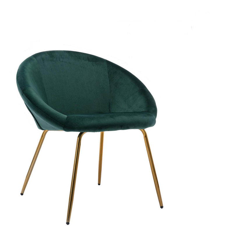 Round Shell Back Velvet Lounge Chair