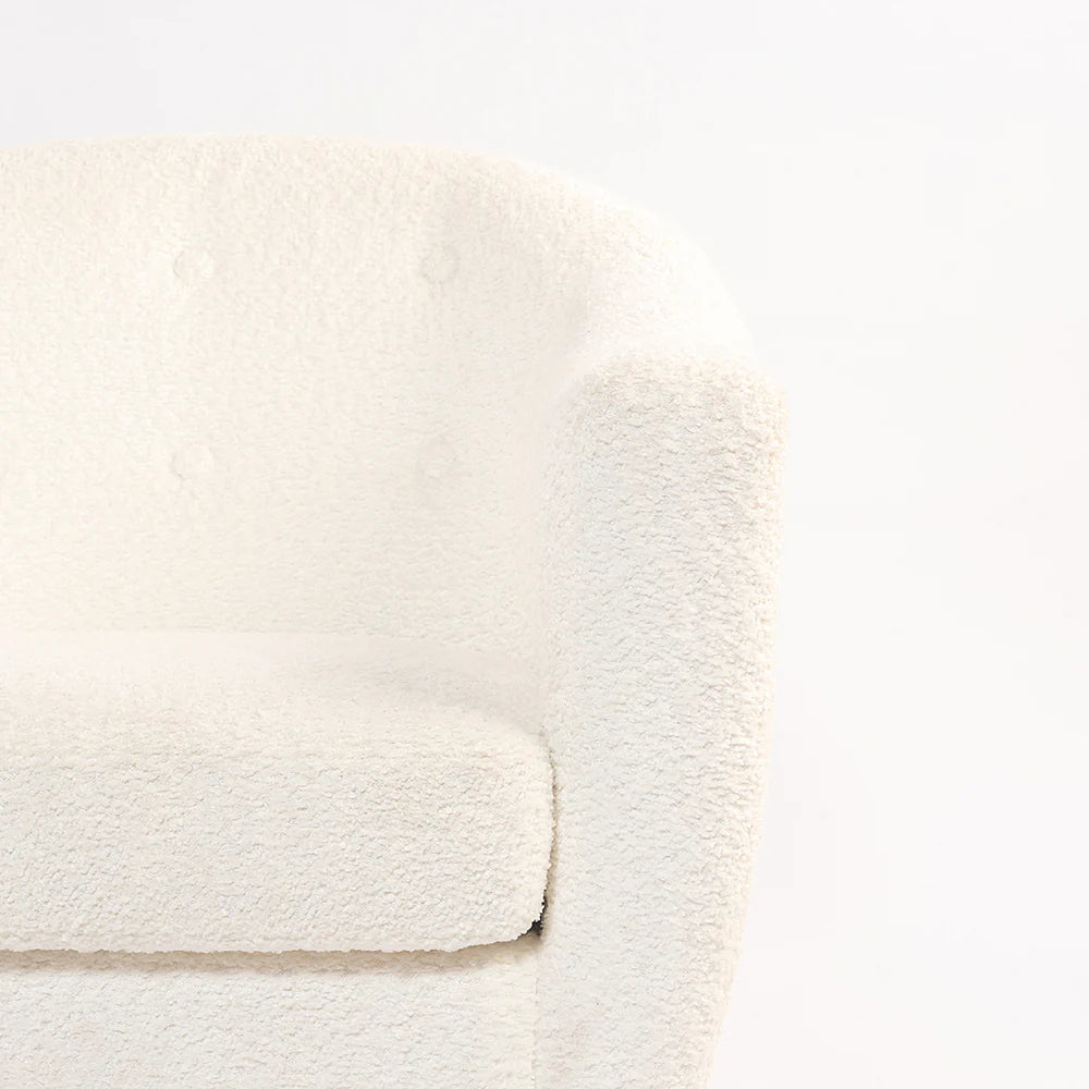 Lounge Chair For Home Furniture Modern & Durable Design Accent Armchair Upholstery Woolen Comfortable Seating for Living Room & Offices - White