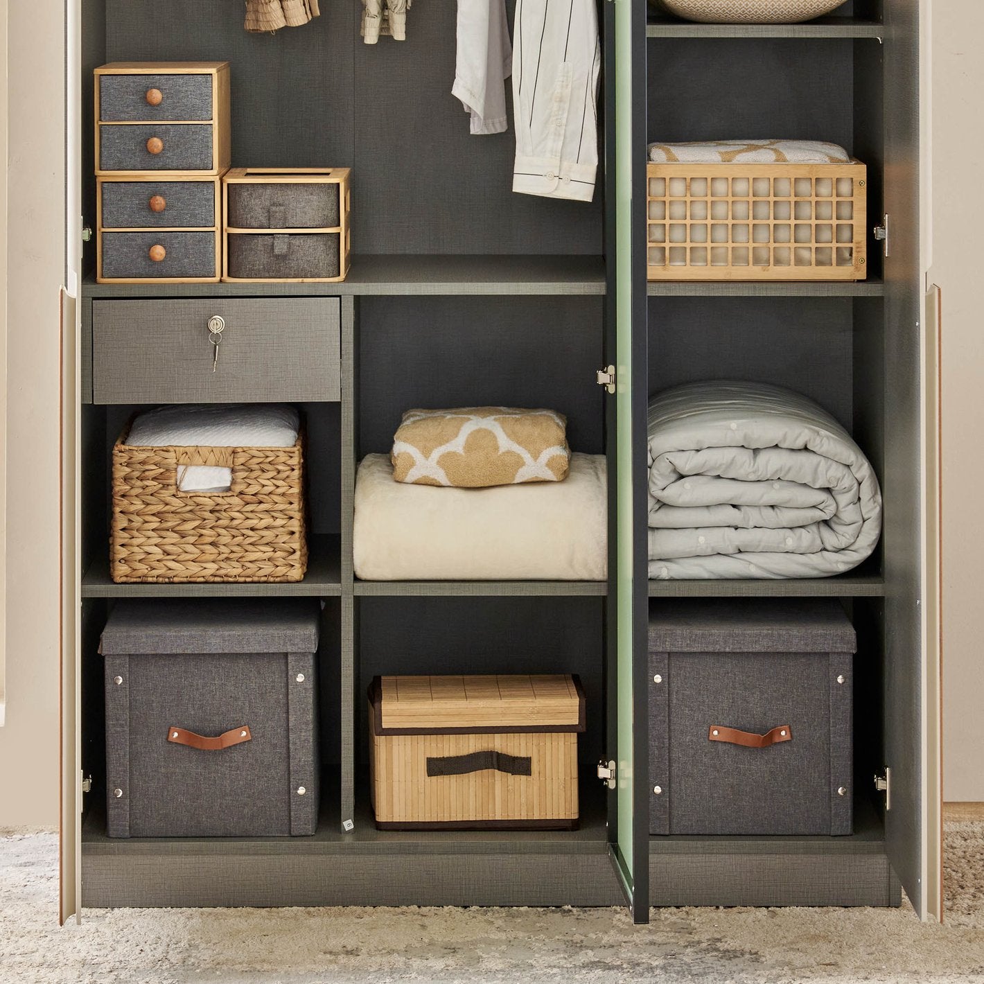 Wardrobe for Home 3-Door Modern Space-Saving Solution and Premium Durability