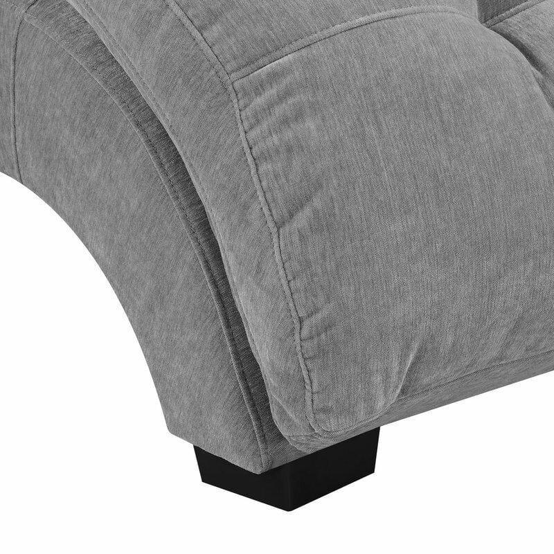 Chaise Lounge Chair For Home Furniture Upholstered in Velvet Cozy and Stylish, Comfortable Durable Design for Living Room Or Office -Dark Grey