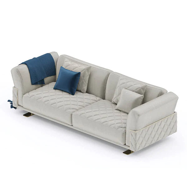 3-Seater office sofa designed for office or reception use, featuring soft velvet fabric, exceptional comfort, and high-quality construction.